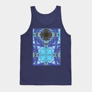 Blue and brown abstract print Tank Top